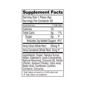 Alternative view of Wyld CBD, Elderberry Gummies, Broad Spectrum THC-Free, 40ct, 200mg CBN + 1000mg CBD