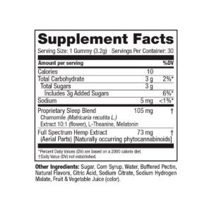 Alternative view of cbdMD, Sleep CBD Gummies, Raspberry, Full Spectrum, 30ct, 90mg THC + 600mg CBN + 1500mg CBD